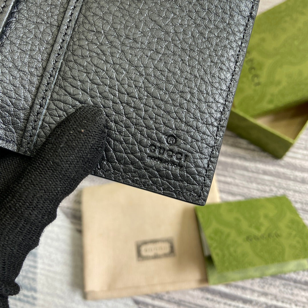 Luxury Gucci LONG CARD HOLDER 12 IN BLACK CALFSKIN