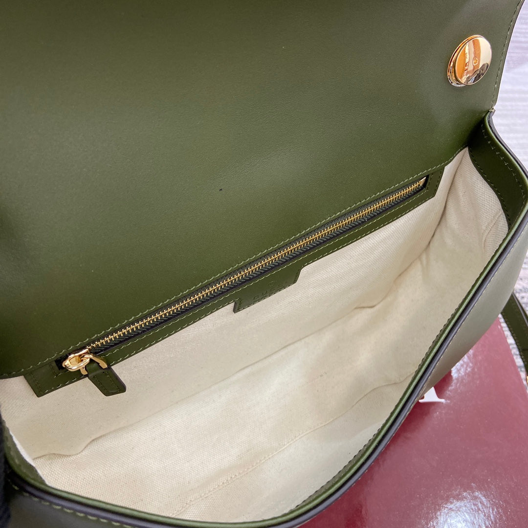 Luxury Gucci BLONDIE MEDIUM SHOULDER BAG 32 IN JUNIPER GREEN CALFSKIN AND SUEDE GOLD HARDWARE