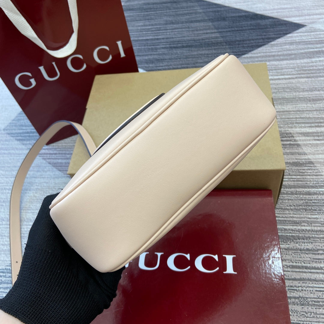 Luxury Gucci BLONDIE MINI SHOULDER BAG 21 IN WHITE CALFSKIN