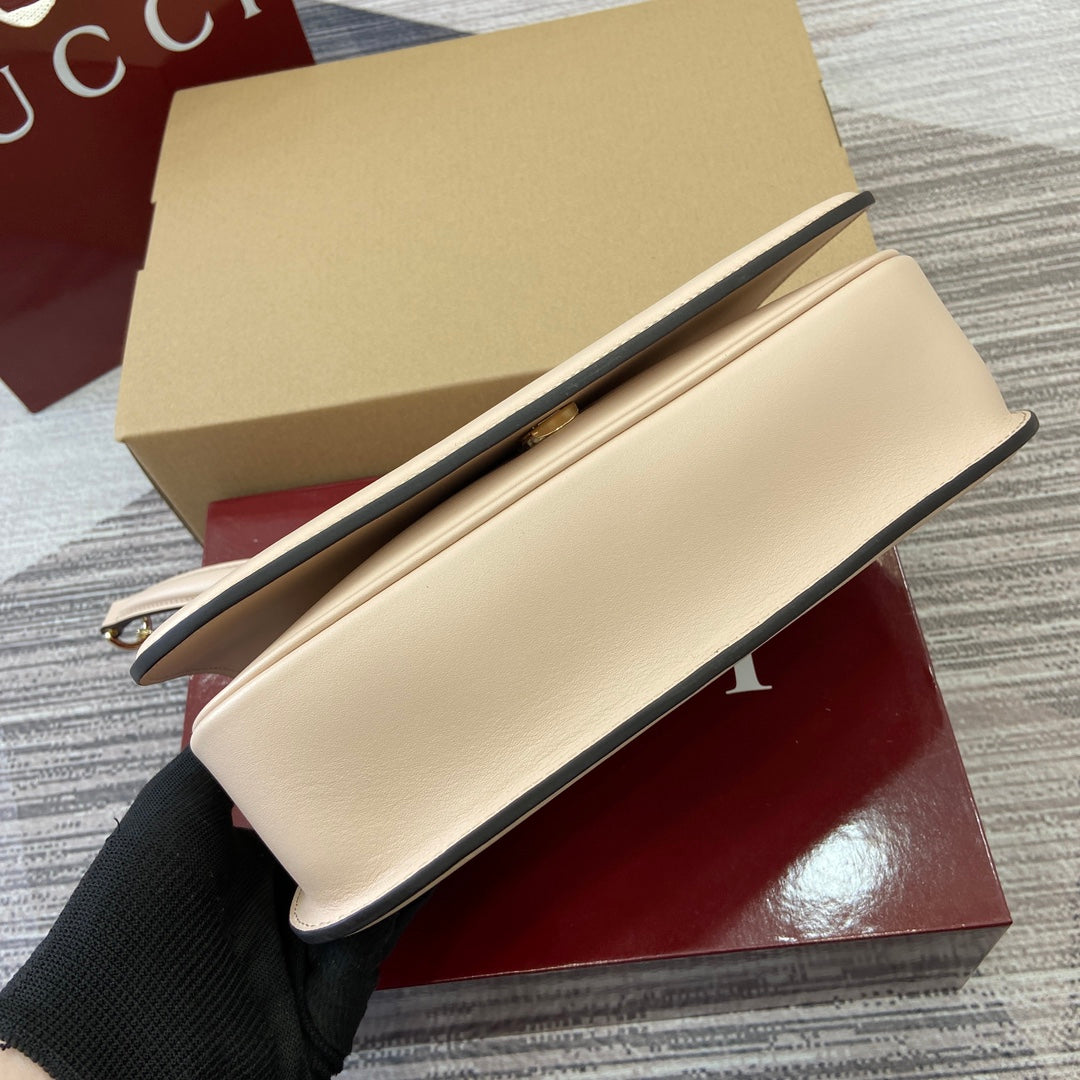 Luxury Gucci BLONDIE SMALL SHOULDER BAG 26 IN BEIGE CALFSKIN GOLD HARDWARE