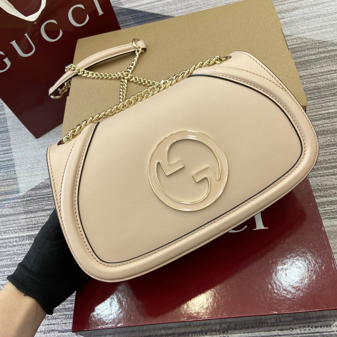 Luxury Gucci BLONDIE SMALL SHOULDER BAG 26 IN BEIGE CALFSKIN GOLD HARDWARE