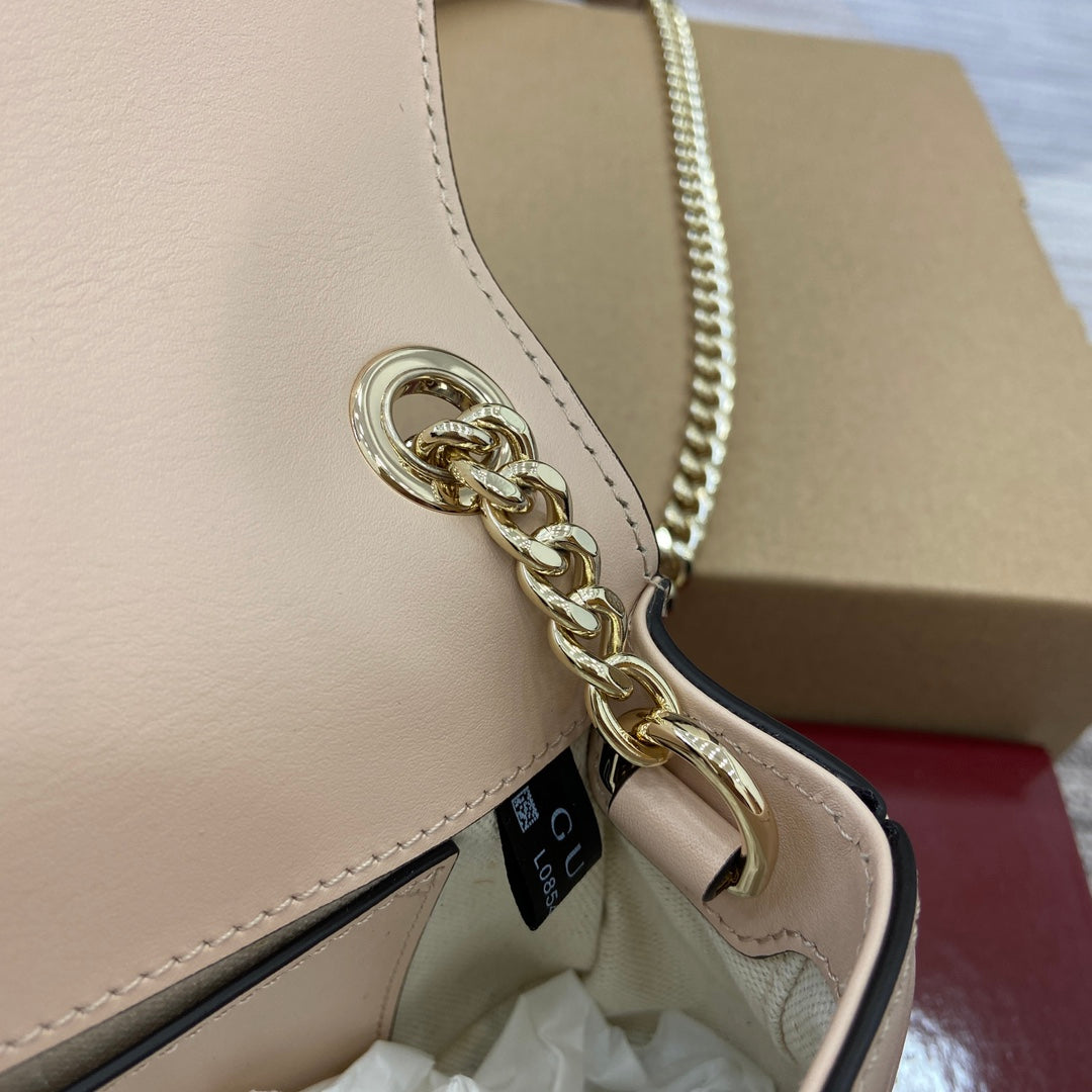 Luxury Gucci BLONDIE MINI SHOULDER BAG 21 IN BEIGE CALFSKIN GOLD HARDWARE