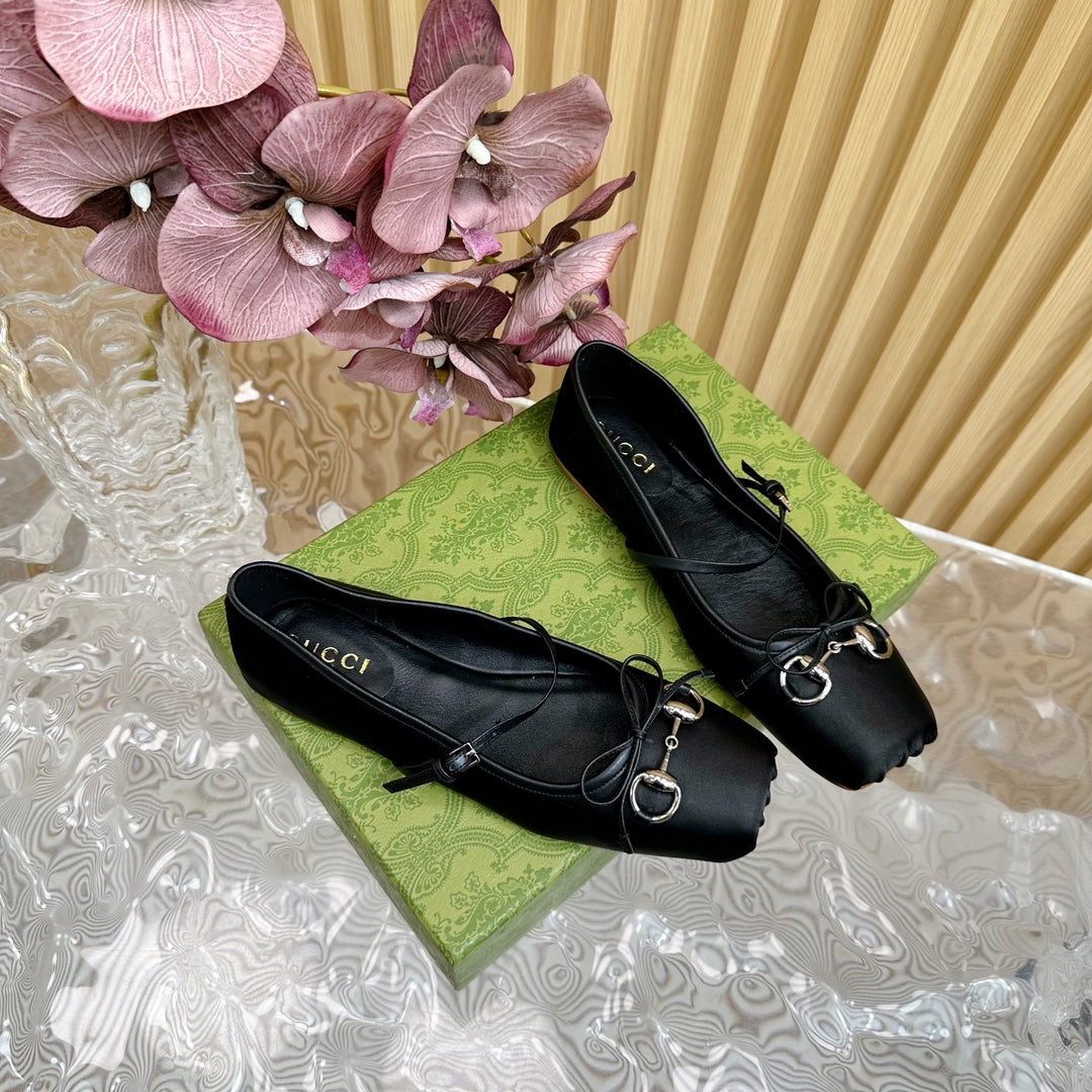 Luxury Gucci BALLET FLAT IN BLACK SILK