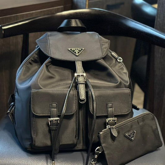 Luxury PradaDUMA 32 BACKPACK IN BLACK RE-NYLON