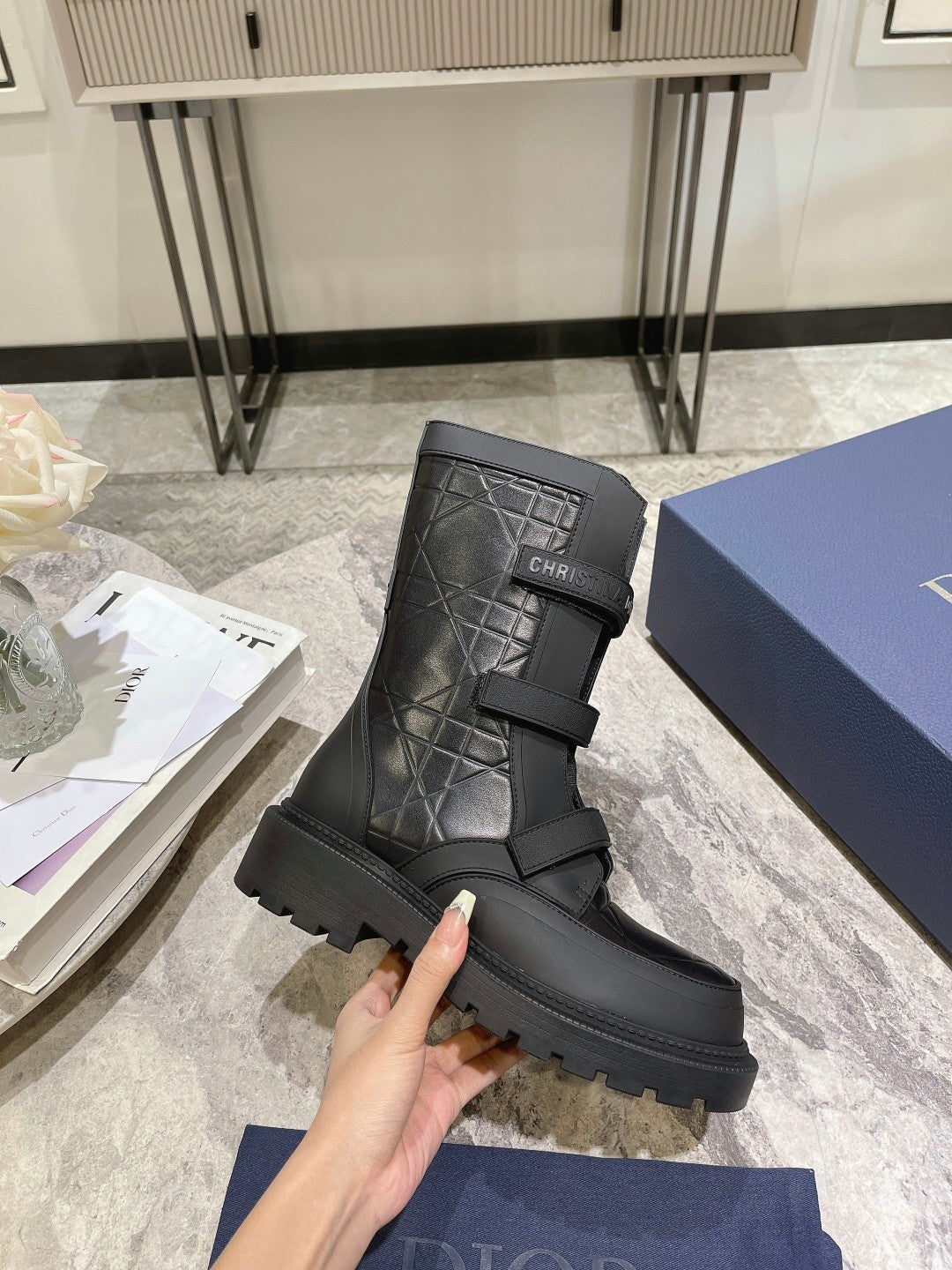 Luxury Dior DIORanger Ankle Boot 45mm Black Calfskin