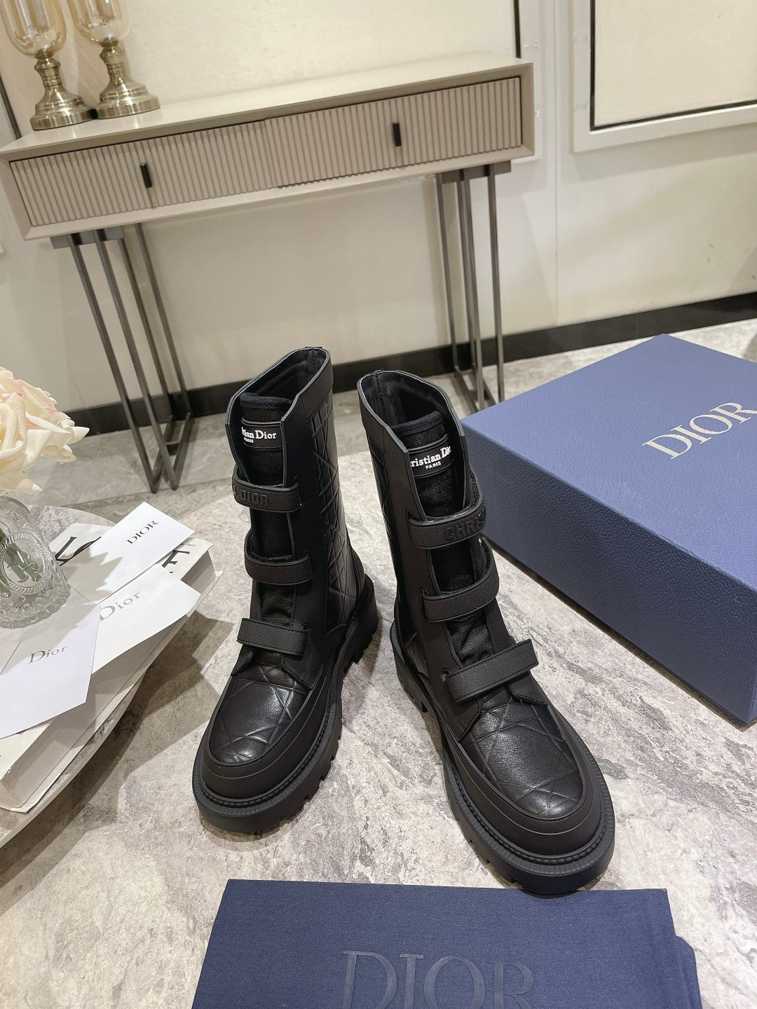 Luxury Dior DIORanger Ankle Boot 45mm Black Calfskin