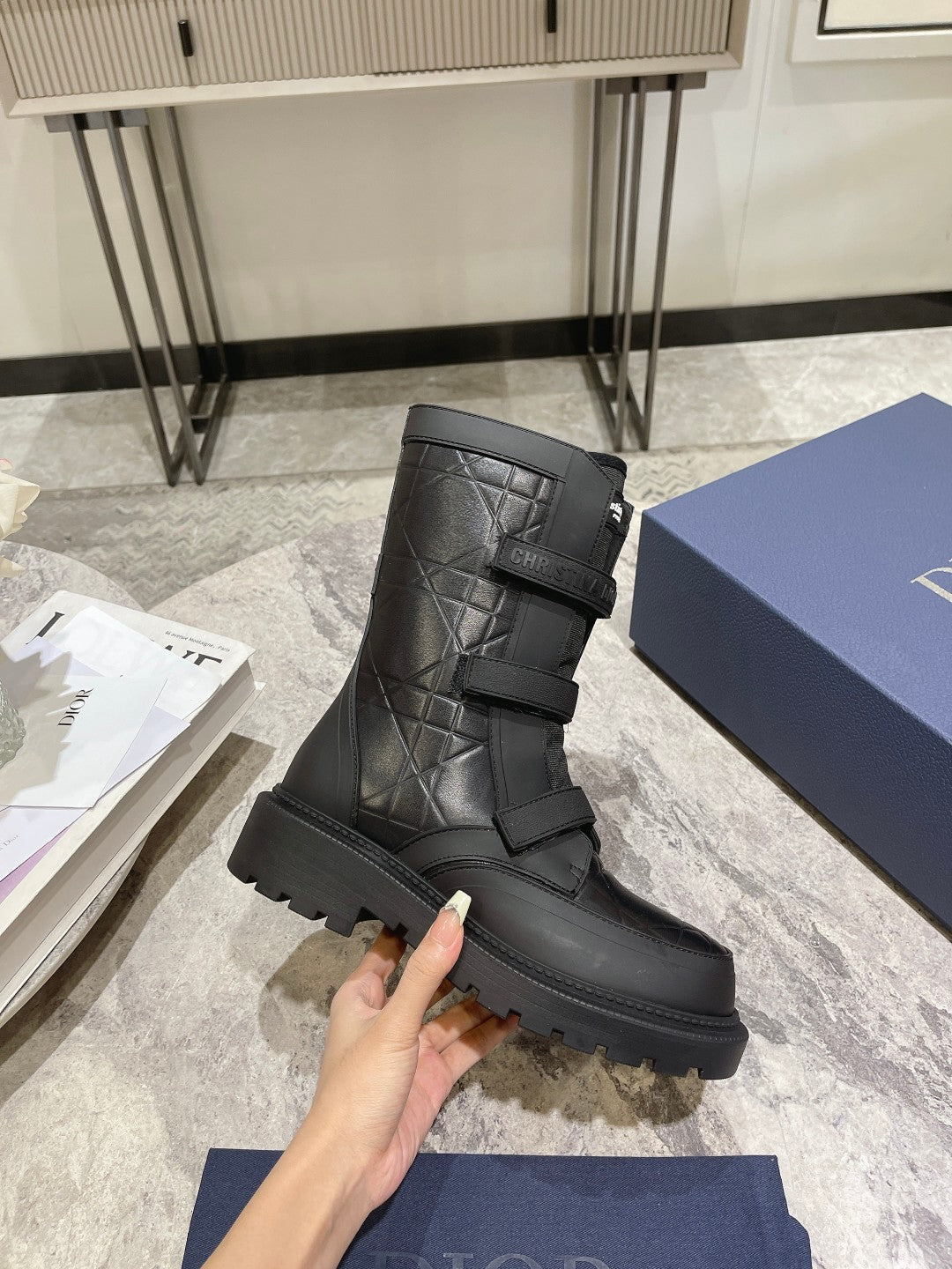 Luxury Dior DIORanger Ankle Boot 45mm Black Calfskin And Fleece Lining