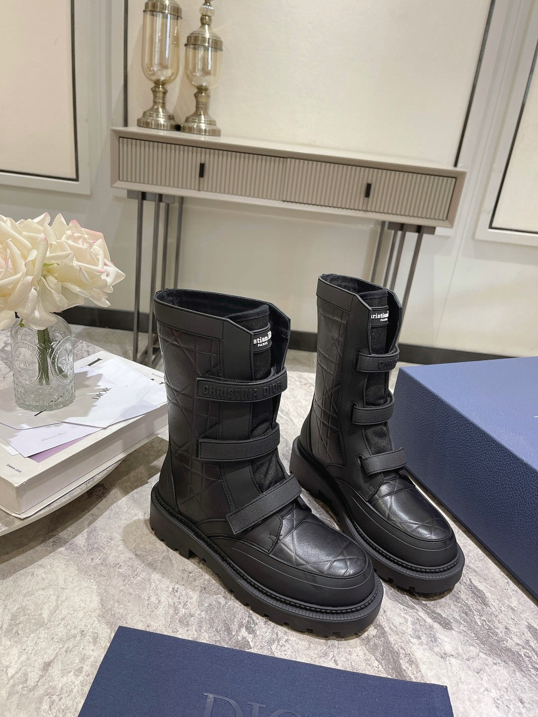 Luxury Dior DIORanger Ankle Boot 45mm Black Calfskin And Fleece Lining