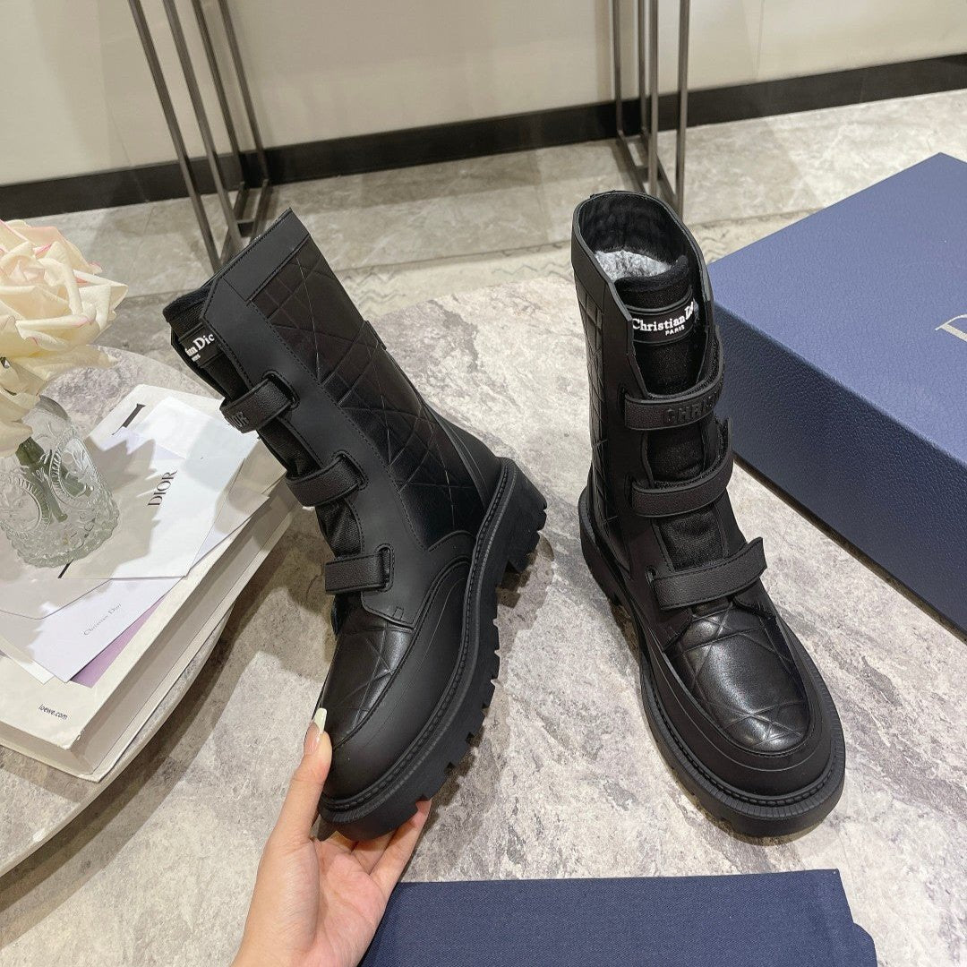 Luxury Dior DIORanger Ankle Boot 45mm Black Calfskin And Fleece Lining