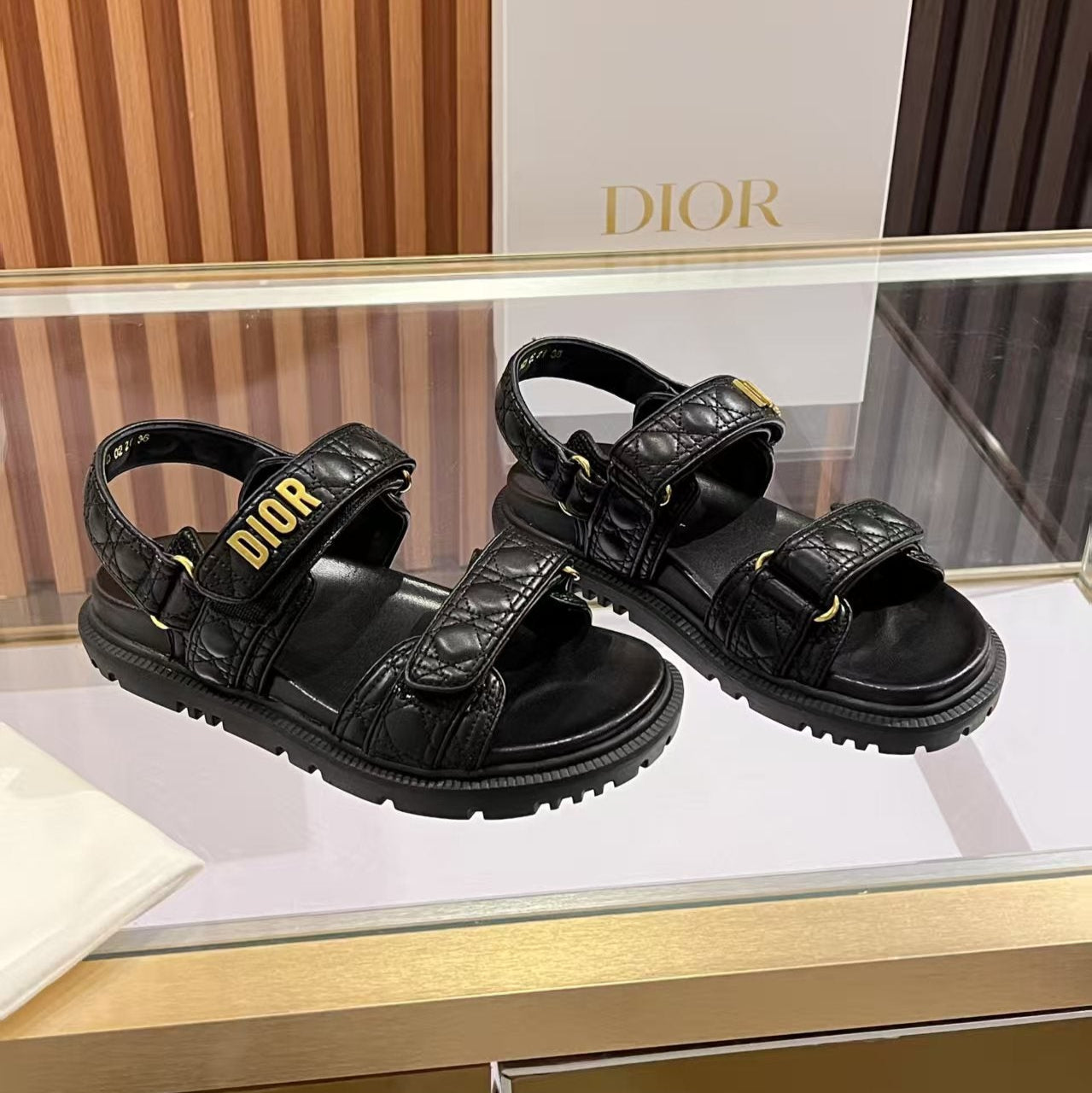 Luxury Dior DIORact Sandal Quilted Cannage Calfskin and Lambskin 242446