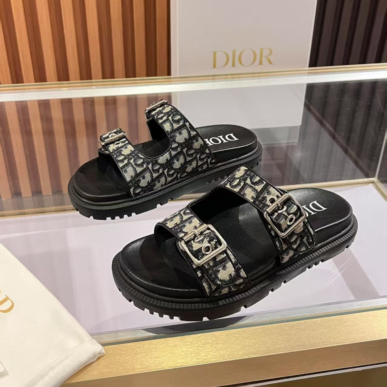 Luxury Dior DIORact Slide Lambskin and Canvas 242450