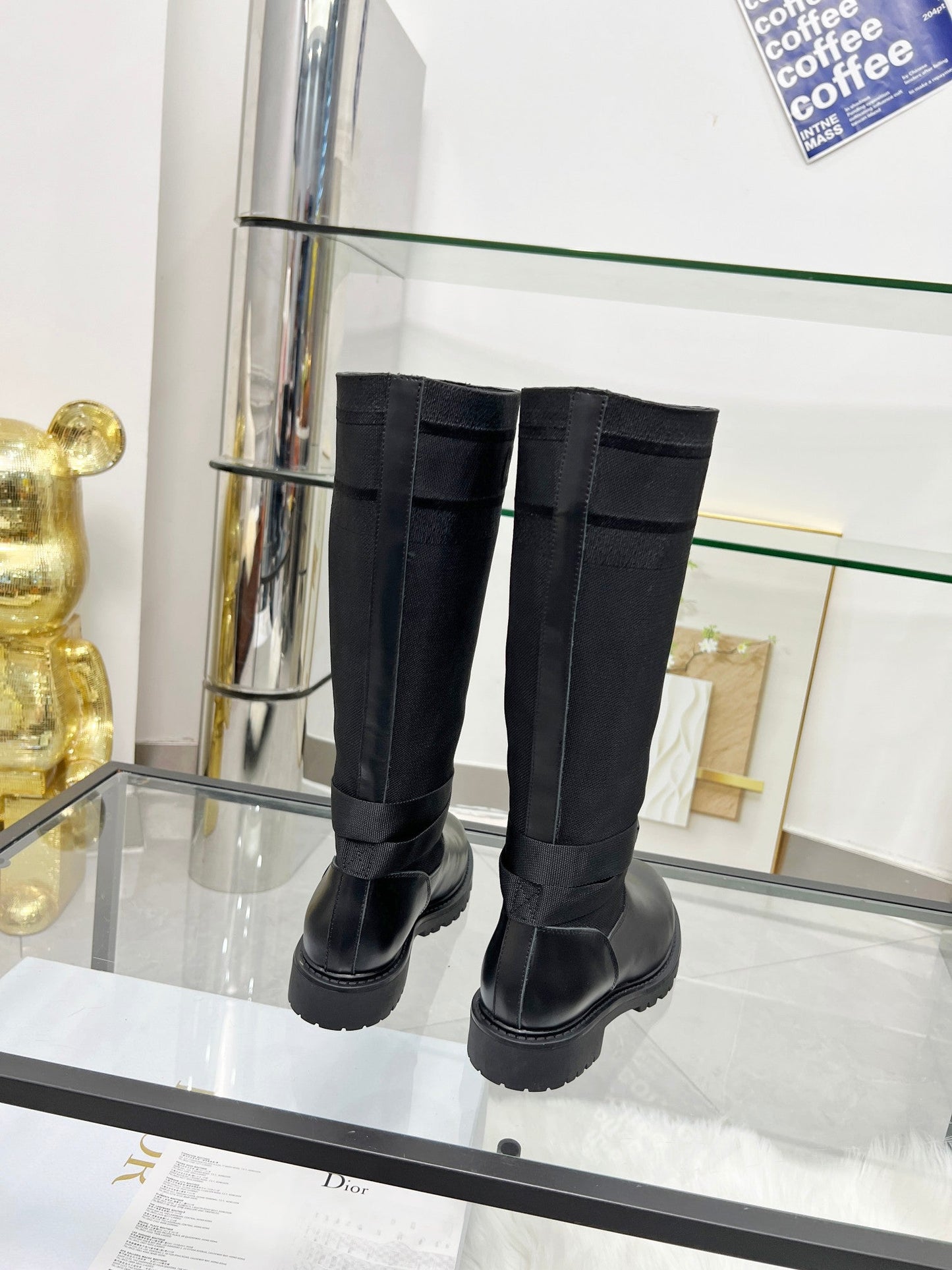Luxury DiorD-Major Boot In Black Stretch Wool And Lambskin 107721