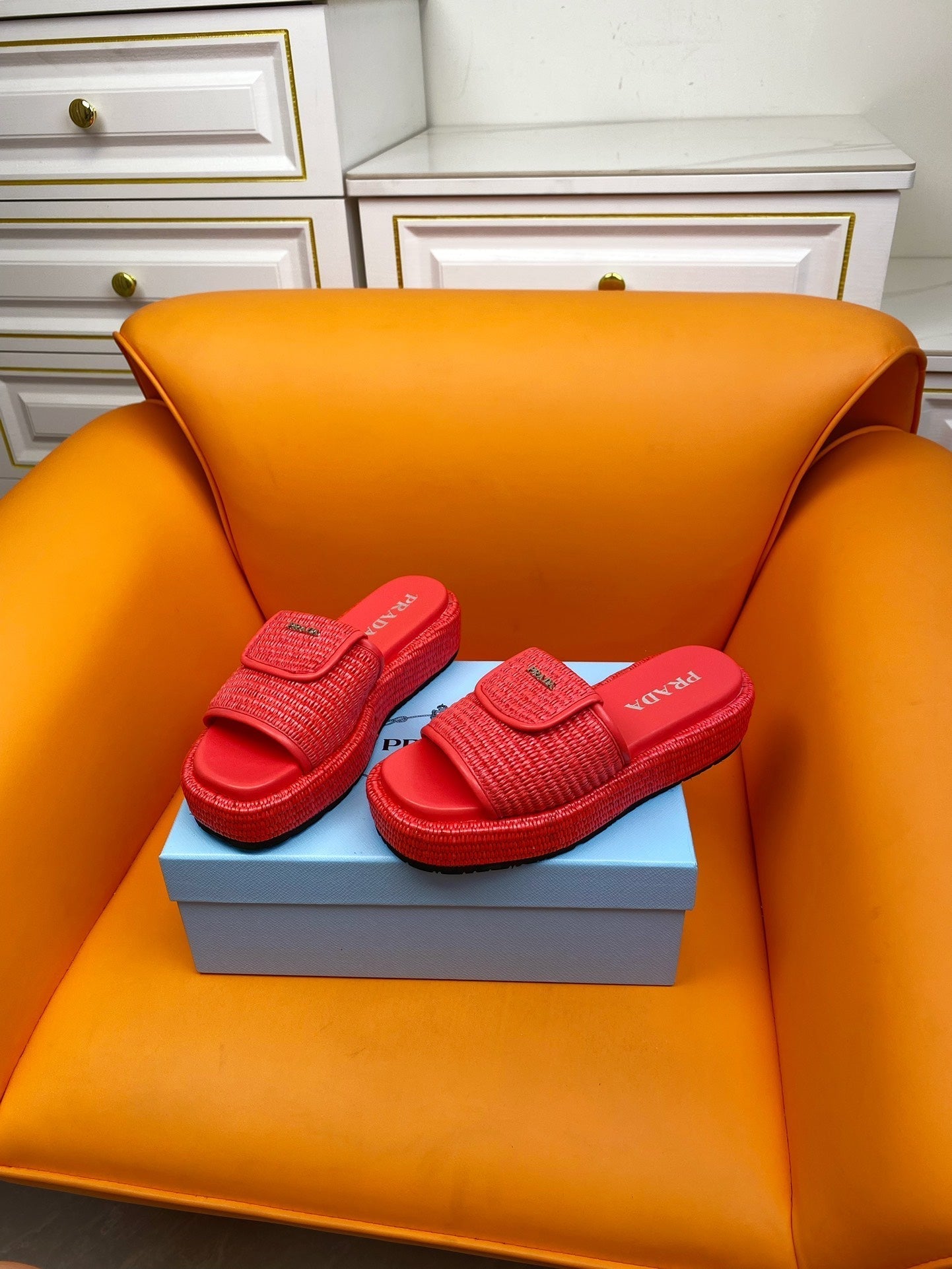 Luxury PradaCrochet Mule 20 Red