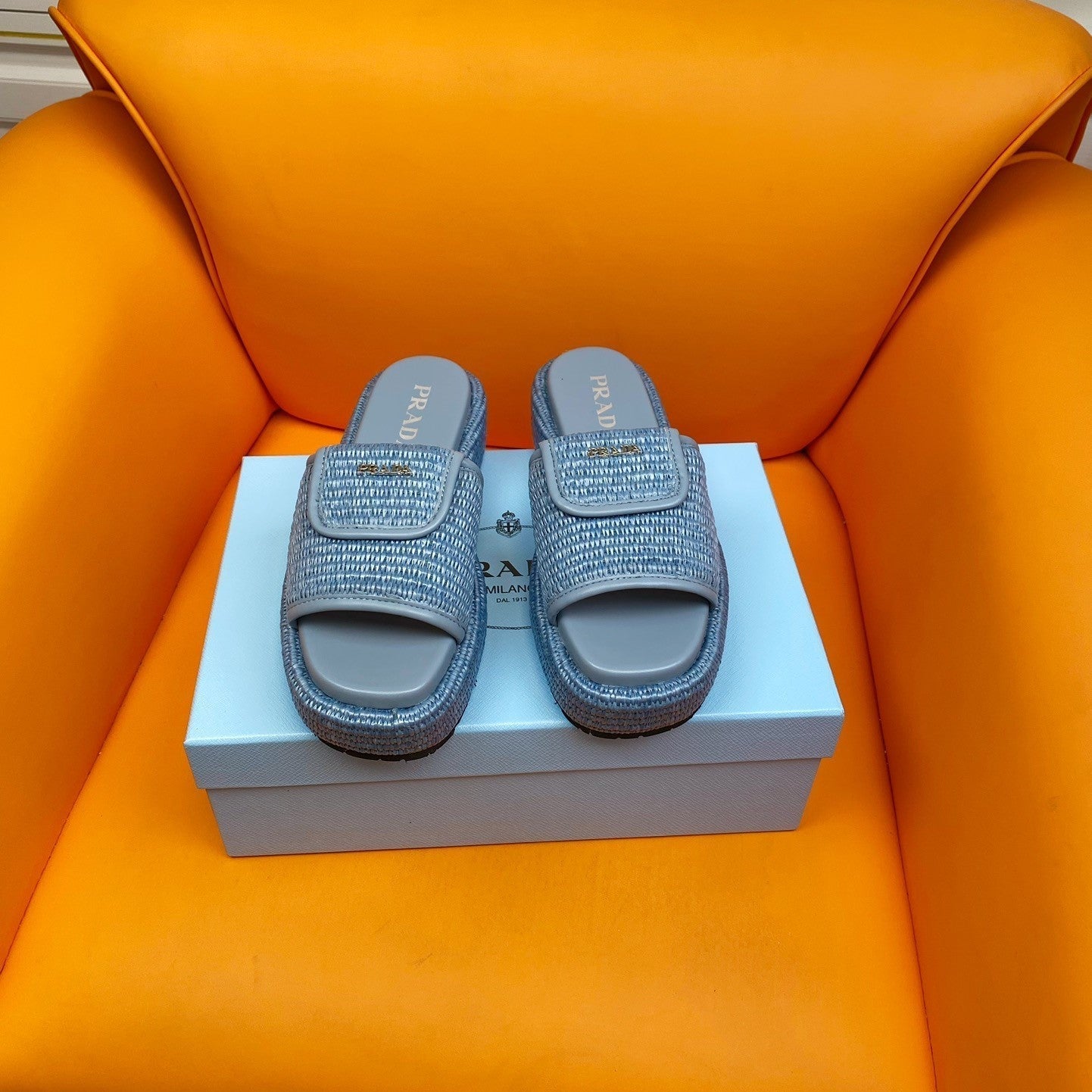 Luxury PradaCrochet Mule 20 Baby Blue
