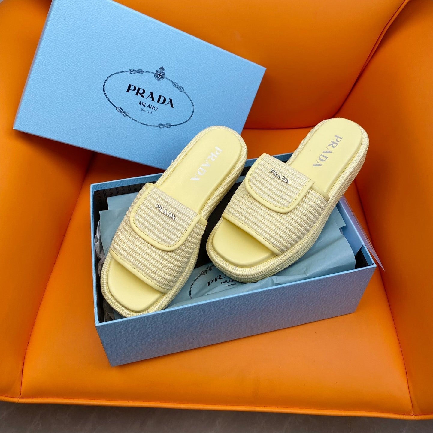 Luxury PradaCrochet Mule 20 Vanilla