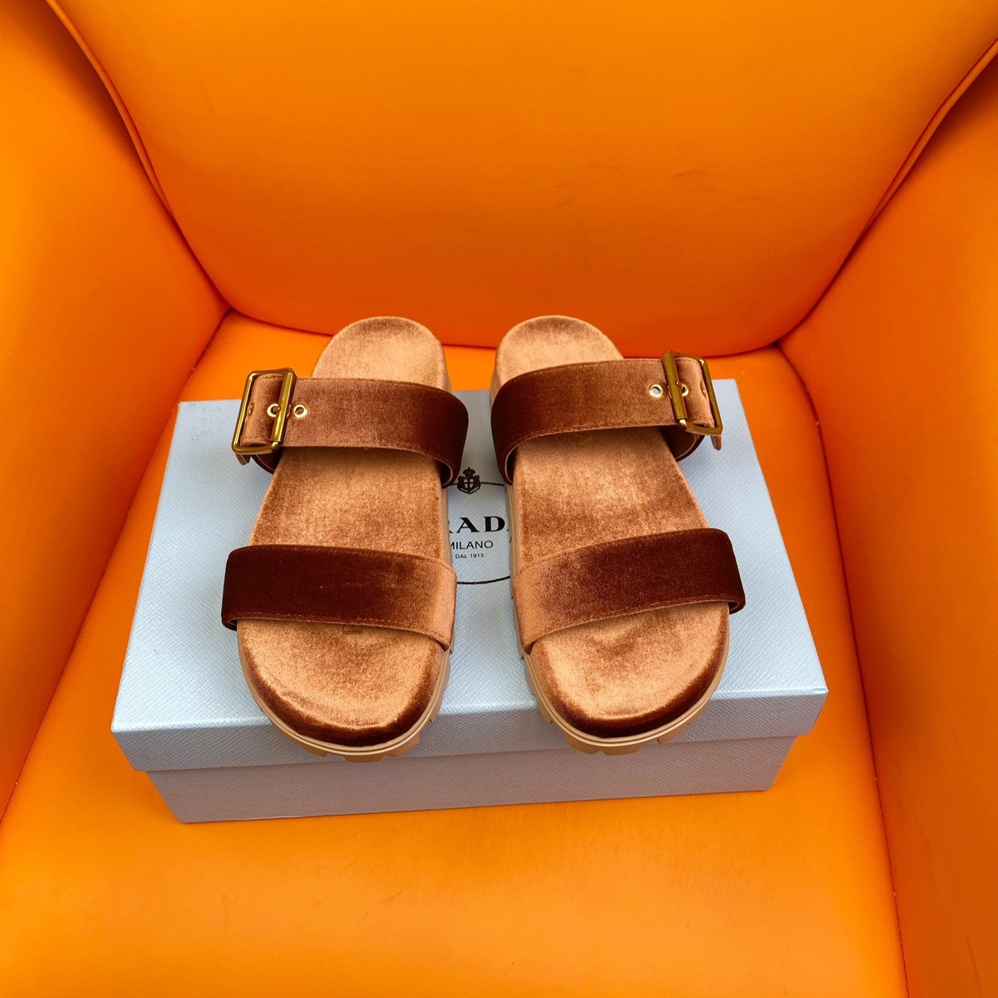 Luxury PradaSlides 10 Velvet Orange