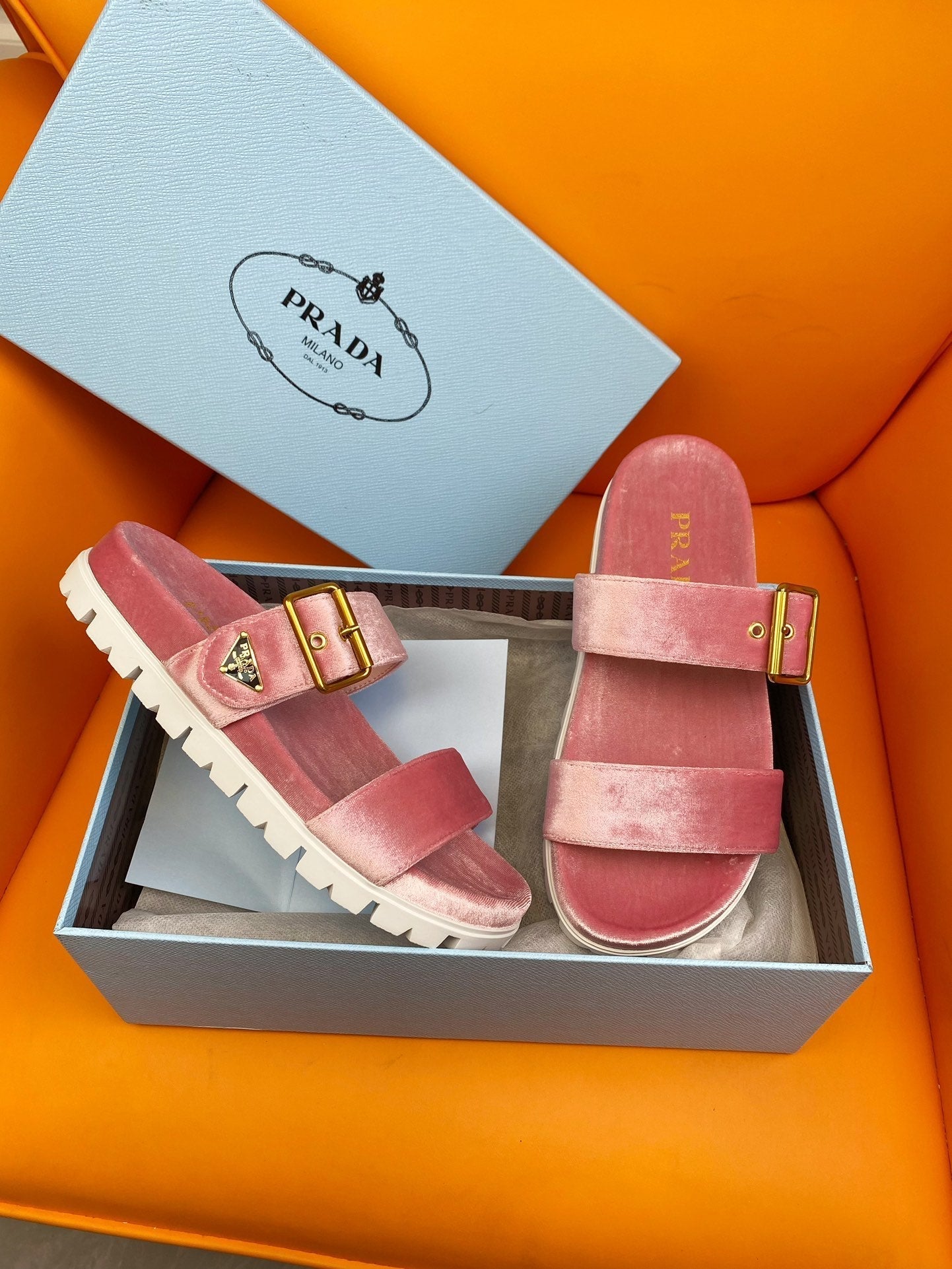 Luxury PradaSlides 10 Velvet Pink
