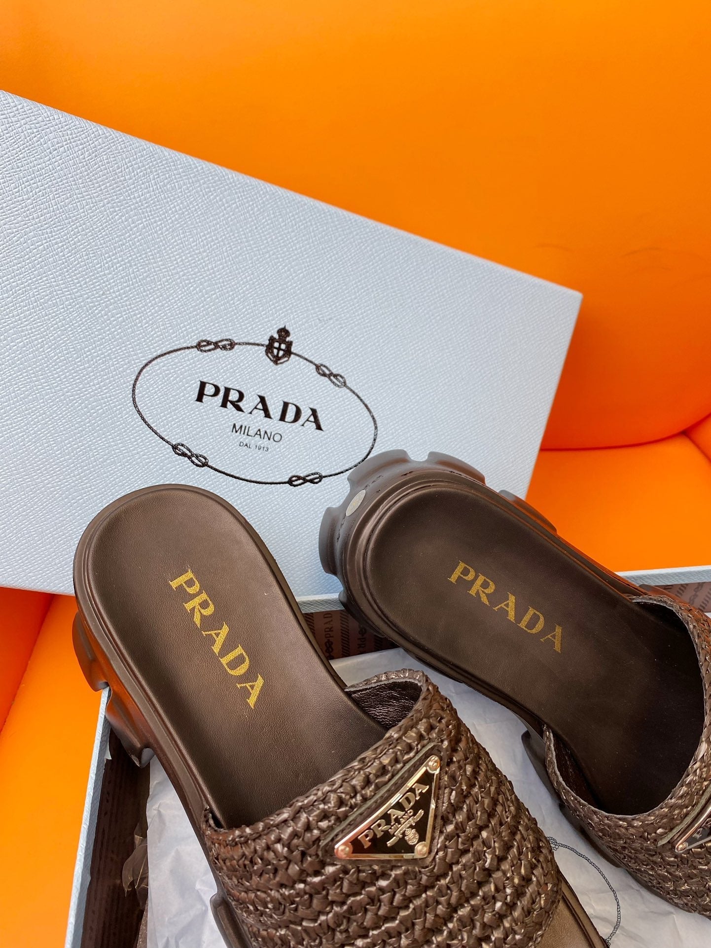 Luxury PradaWedge Sandal 60 Chocolate