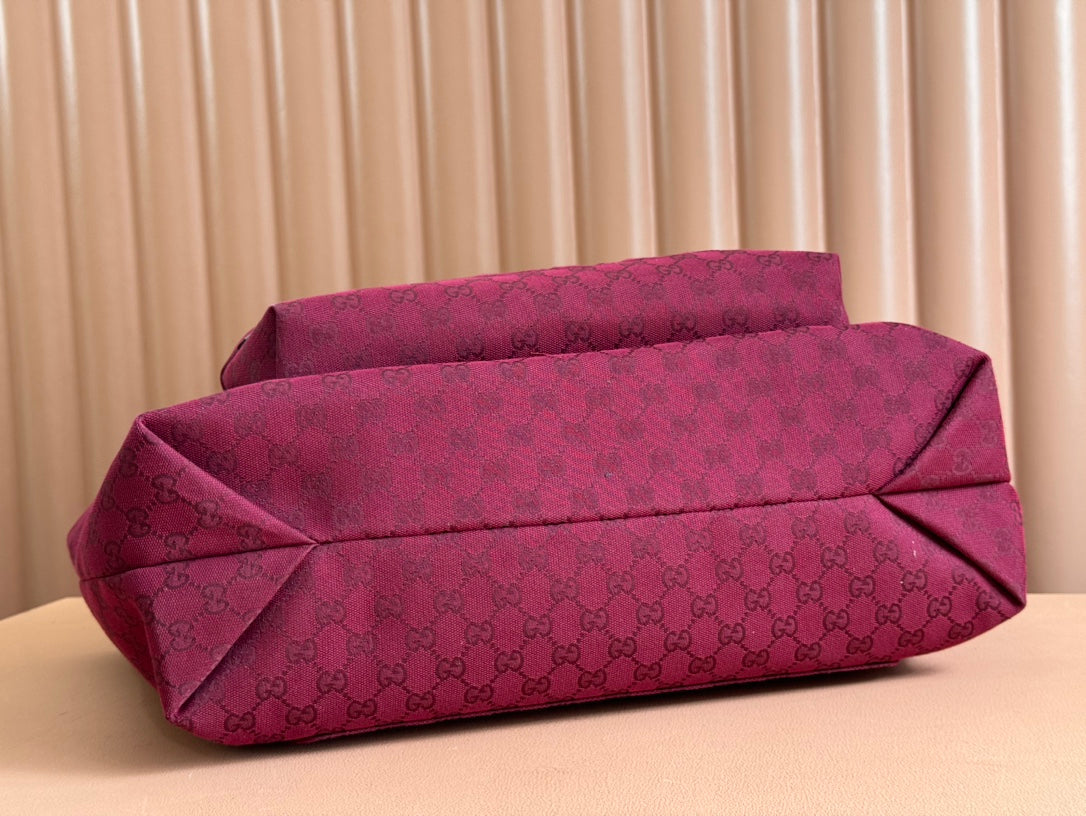 Luxury Gucci LARGE TOTE BAG 45 IN WINE RED MONOGRAM CANVAS