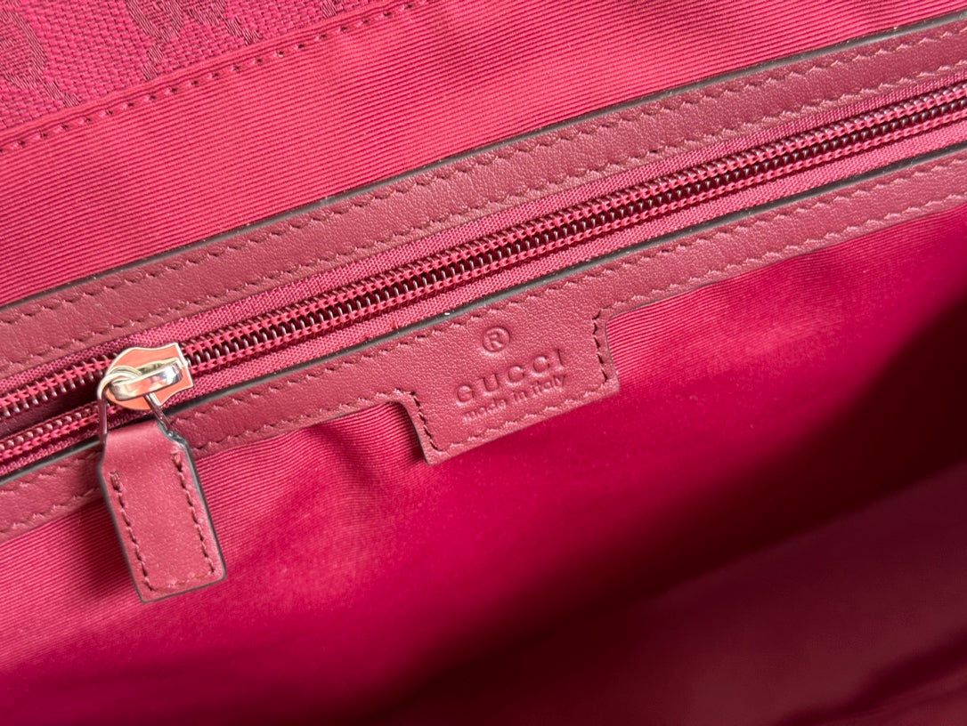 Luxury Gucci LARGE TOTE BAG 45 IN WINE RED MONOGRAM CANVAS