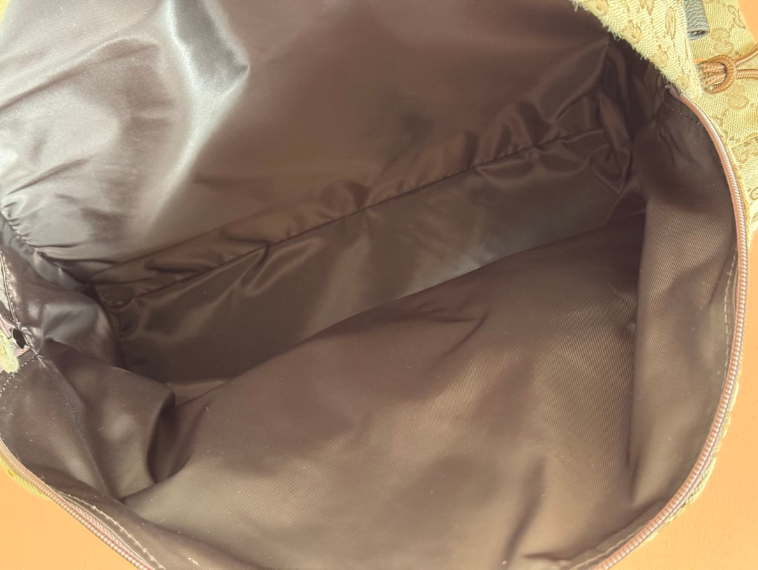 Luxury Gucci MEDIUM BACKPACK 40 IN BEGE AND EBONY CANVAS