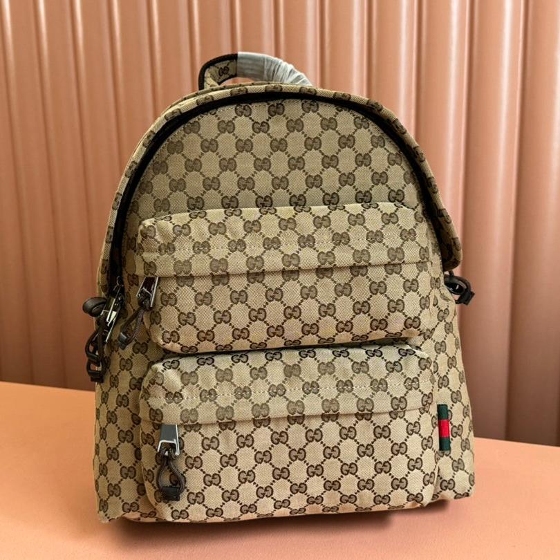 Luxury Gucci MEDIUM BACKPACK 40 IN BEGE AND EBONY CANVAS
