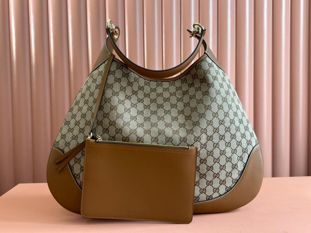Luxury Gucci BODY MEDIUM SHOULDER BAD 49 IN BEIGE MONOGRAM CANVAS AND BROWN CALFSKIN GOLD HARDWARE