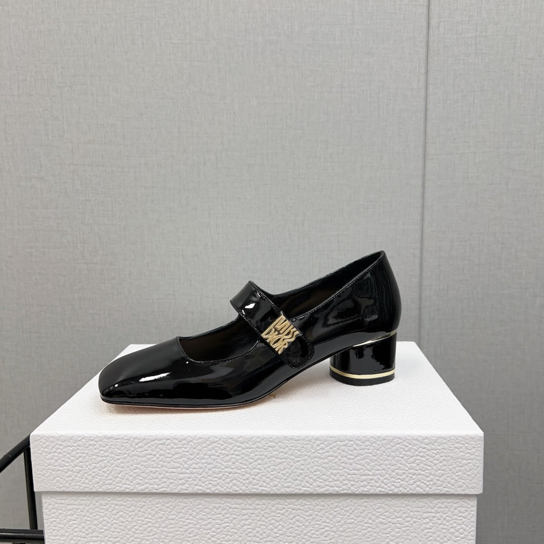 Luxury DiorMiss  Luxury DiorPump 45mm In Black Glossy Lambskin 995135