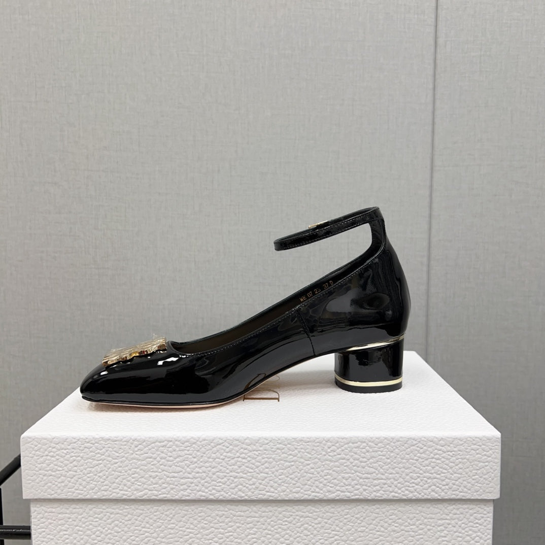 Luxury DiorMiss  Luxury DiorPump 45mm In Black Glossy Lambskin 995141