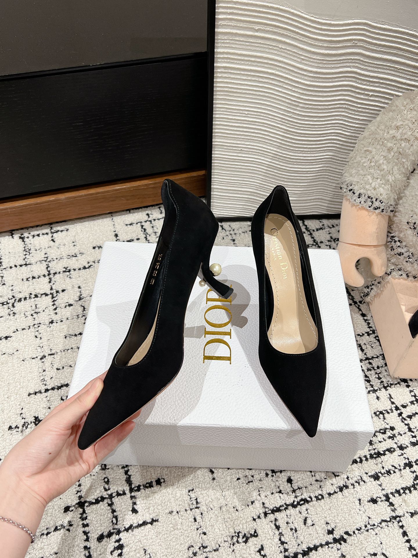 Luxury DiorTribales Pump Black 80mm In Black Suede 997061