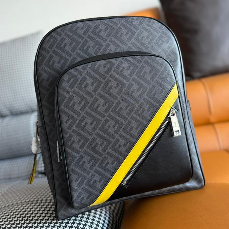 Luxury FendiLuxury Fendi44 MINI BACKPACK IN BLACK MONOGRAM JACQUARD FABRIC AND CALFSKIN