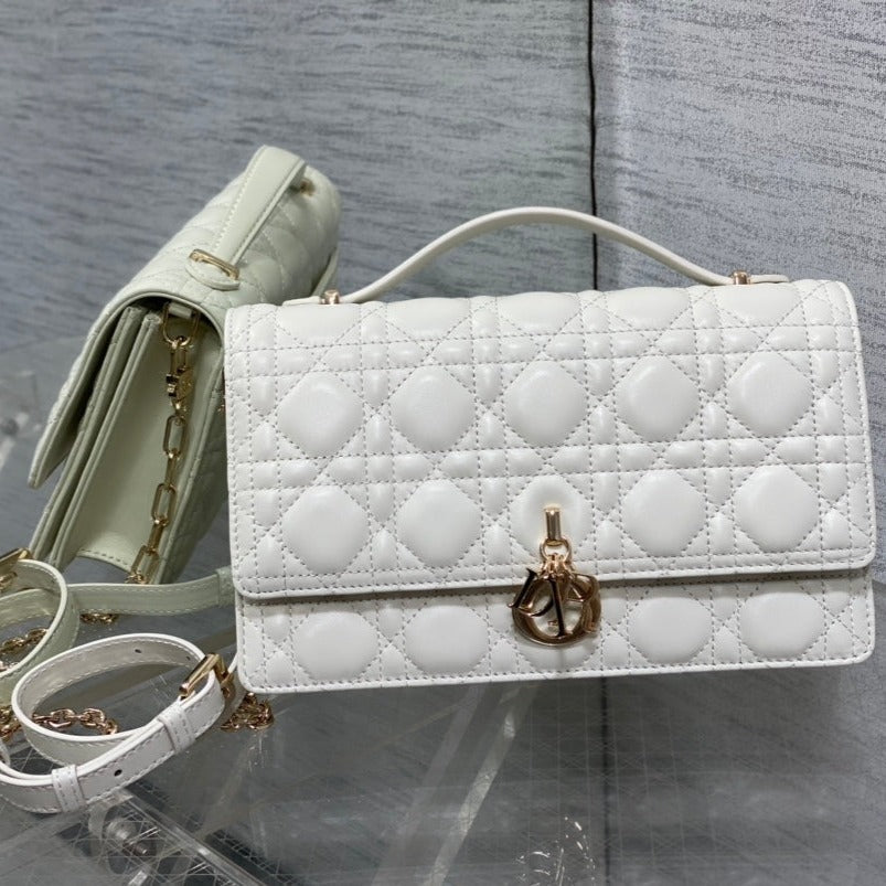 Luxury DiorMISS TOP HANDLE 24CM WHITE LAMBSKIN