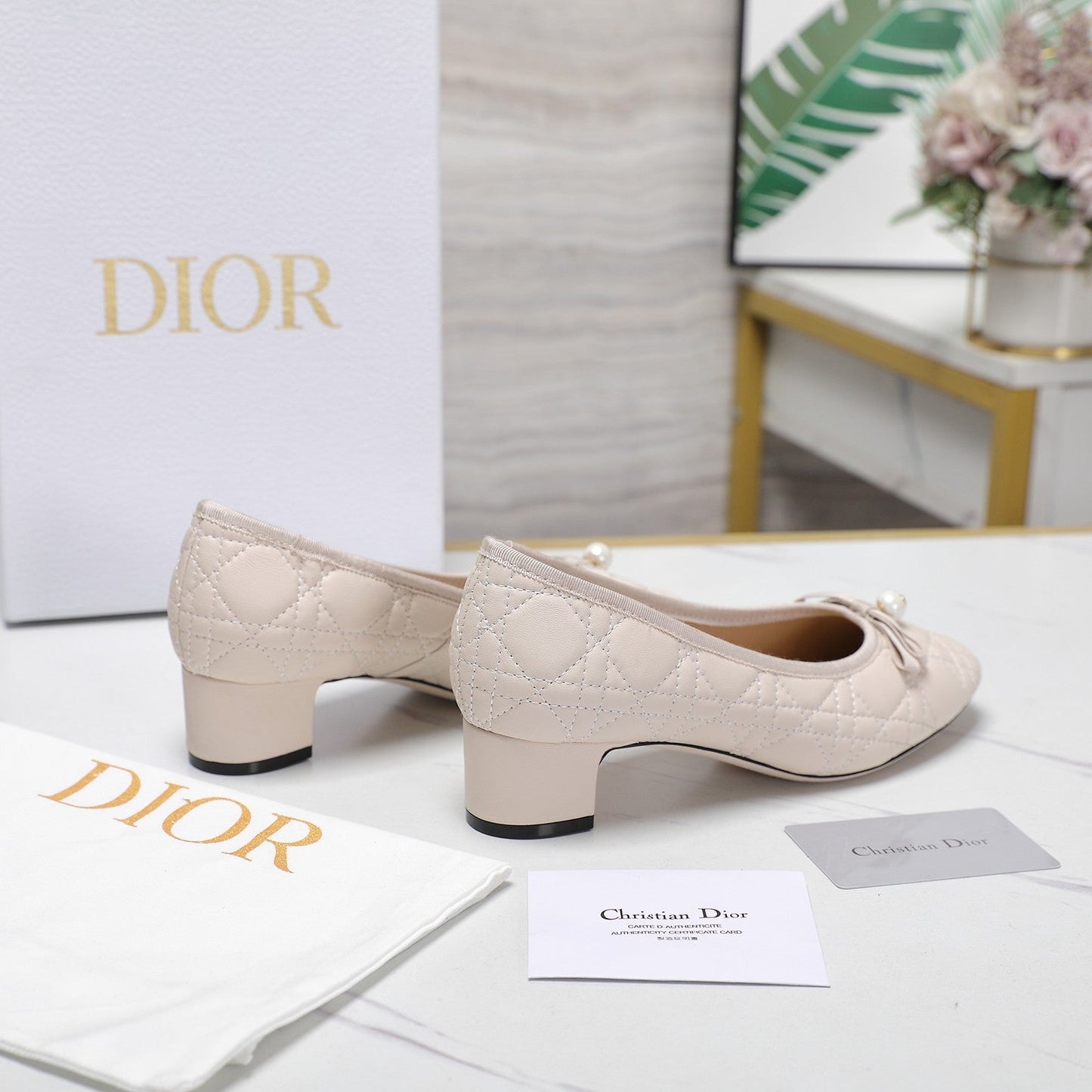 Luxury DiorPump 40mm In White Pink Quilted Calfskin 995266