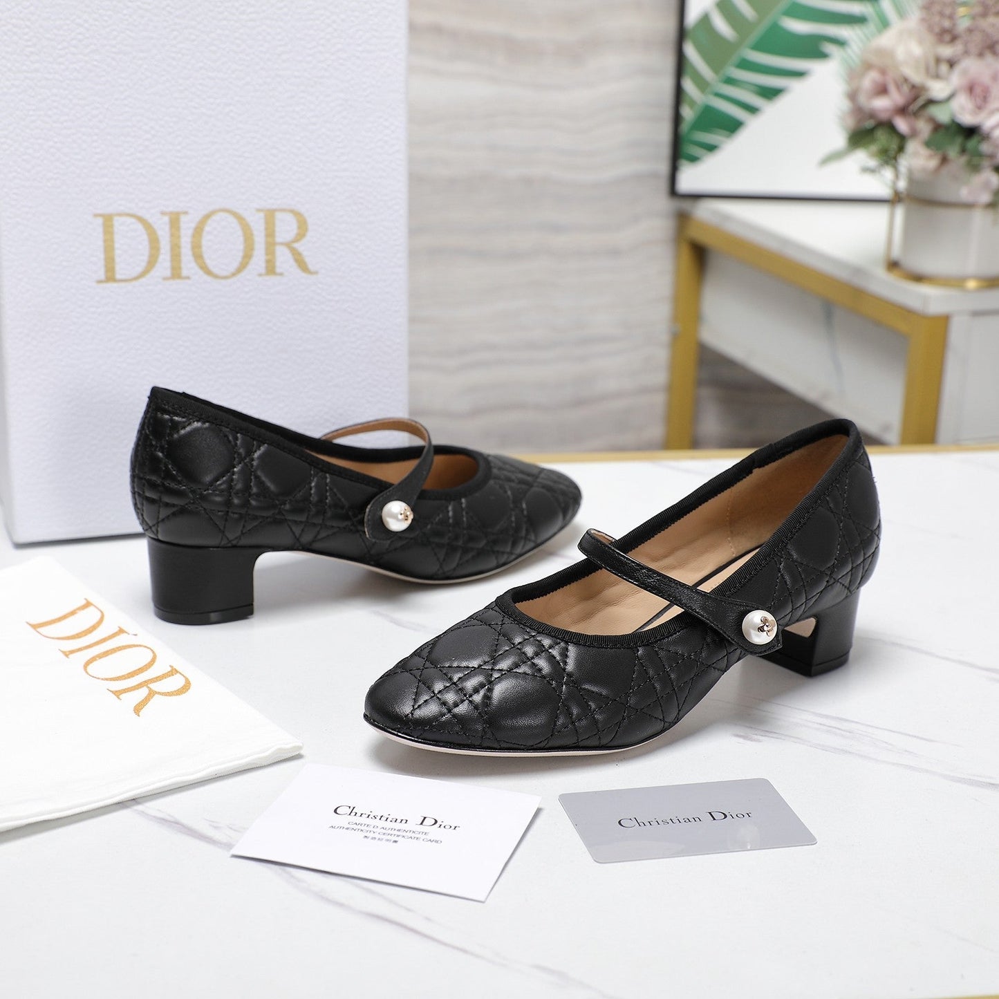 Luxury DiorBallet Pump 40mm In Black Quilted Calfskin 995268