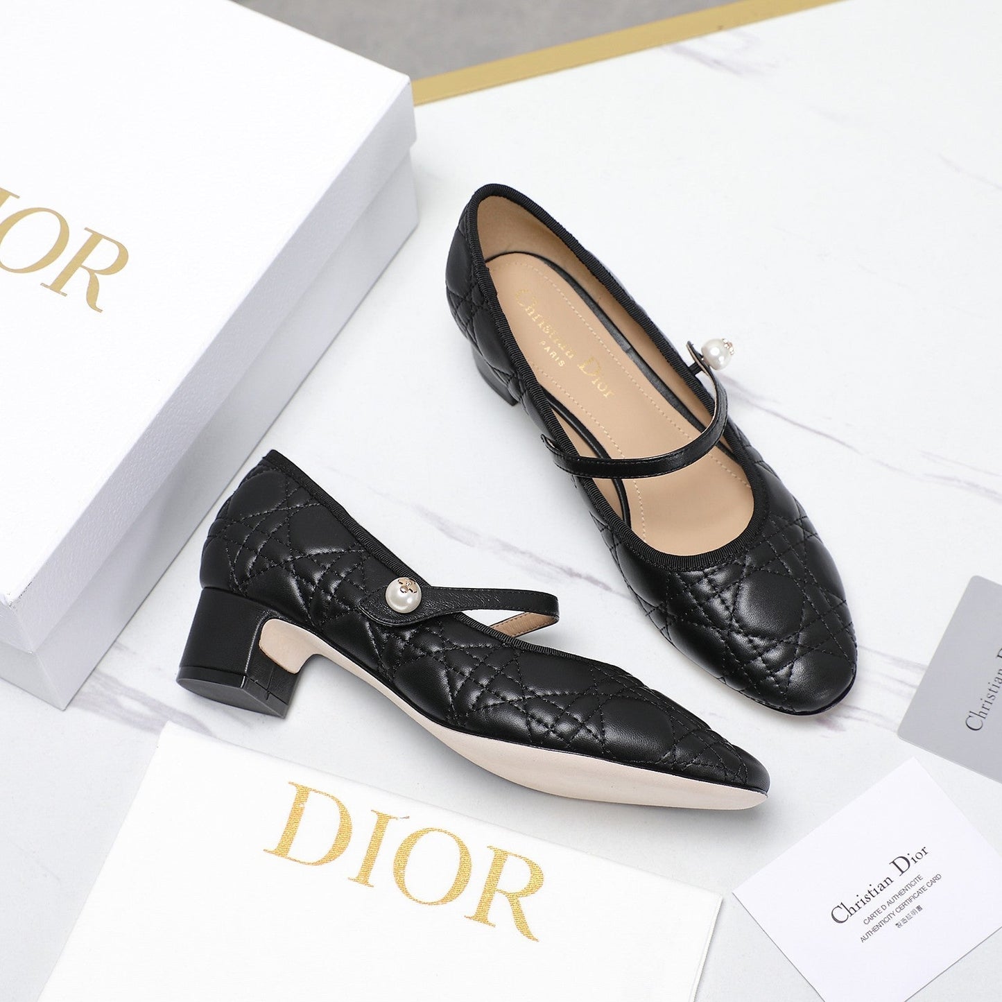 Luxury DiorBallet Pump 40mm In Black Quilted Calfskin 995268