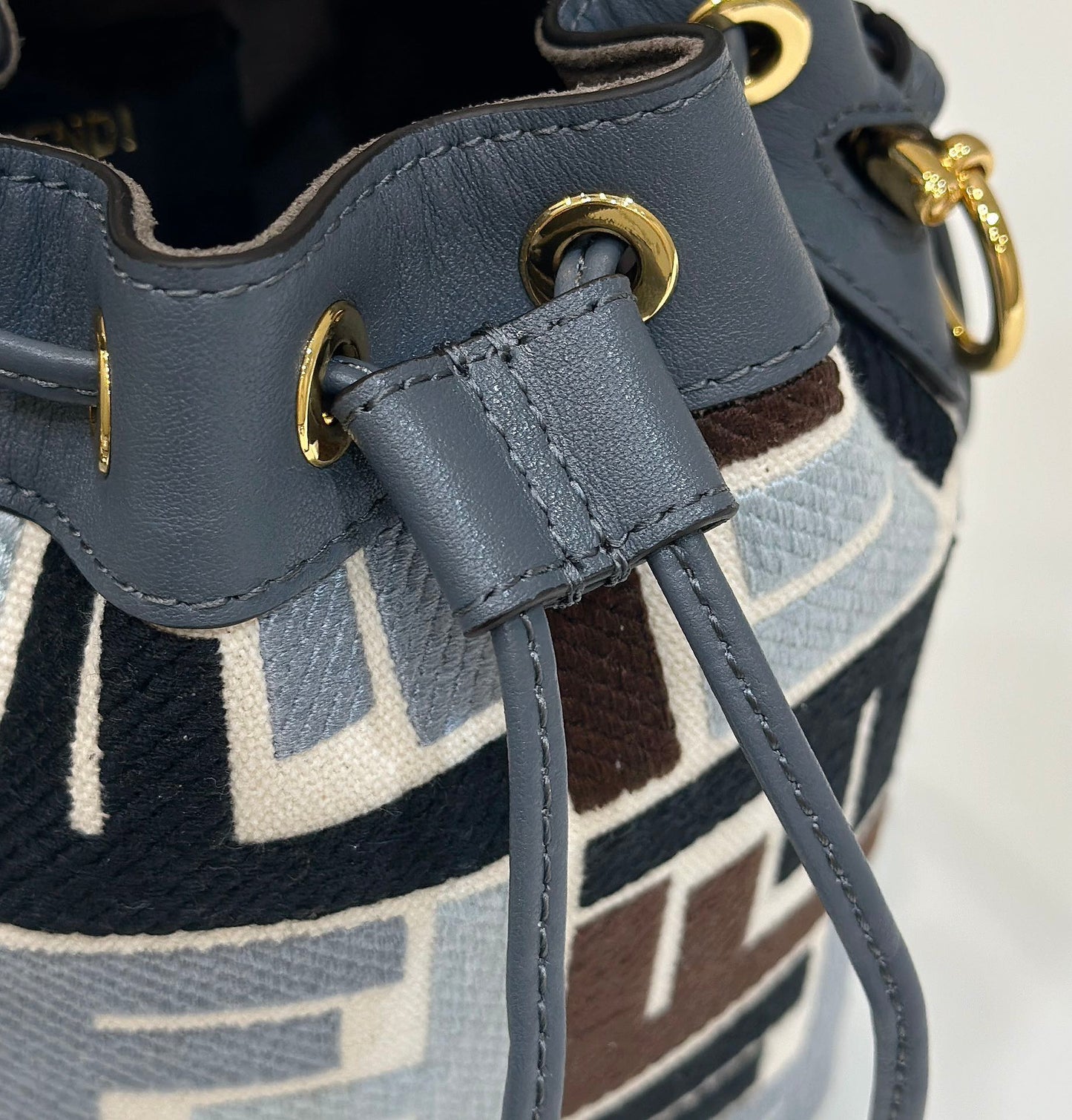 Luxury FendiMON TRESOR 18 IN COLORFUL CANVAS WITH FF MOTIF EMBROIDERED