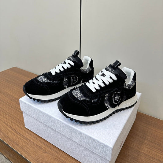 Luxury DiorC'est  Luxury DiorSneaker In Black Suede And Tweed Fabric  989935