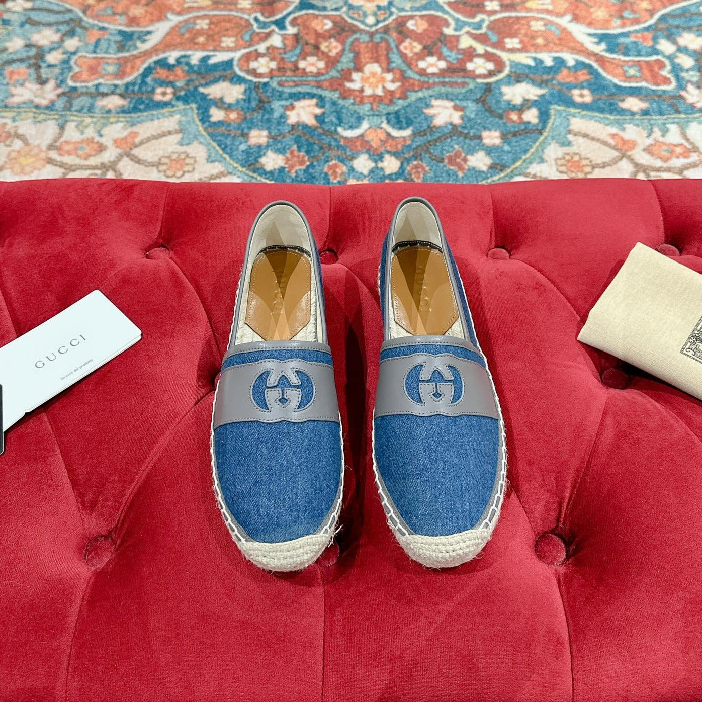Luxury Gucci GG ESPADRILLES SLIP - ON AEGEAN CANVAS