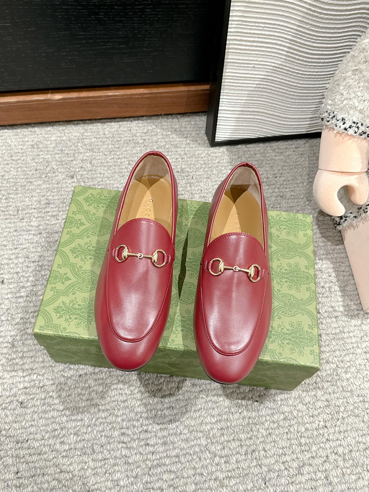 Luxury Gucci Horsebit Jordaan Loafer Red Smooth Calfskin