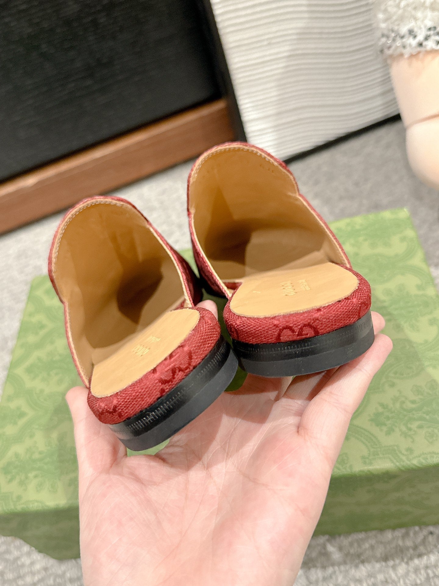 Luxury Gucci Horsebit Mule Red Canvas