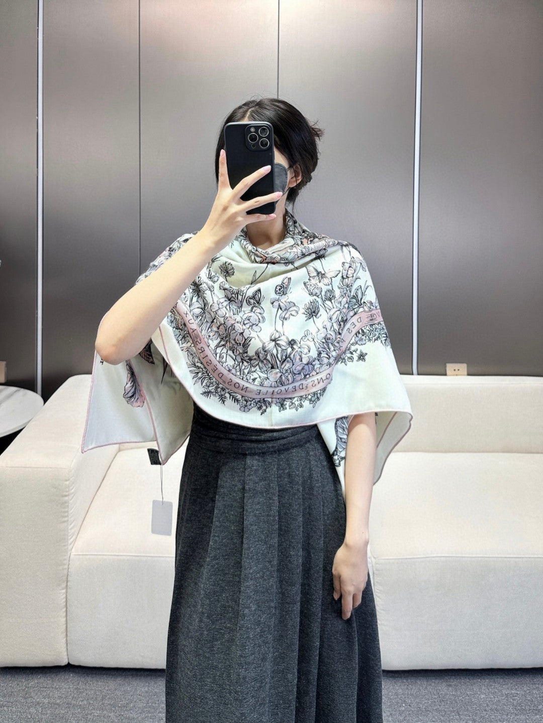 Luxury DiorSQUARE SCARF 140 CM IN COLORFUL CASHMERE AND SILK 403837
