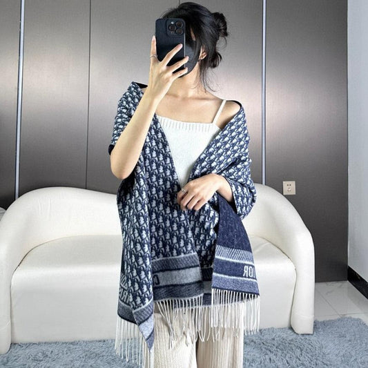 Luxury DiorSCARF IN NAVY BLUE MONOGRAM CASHMERE 413719
