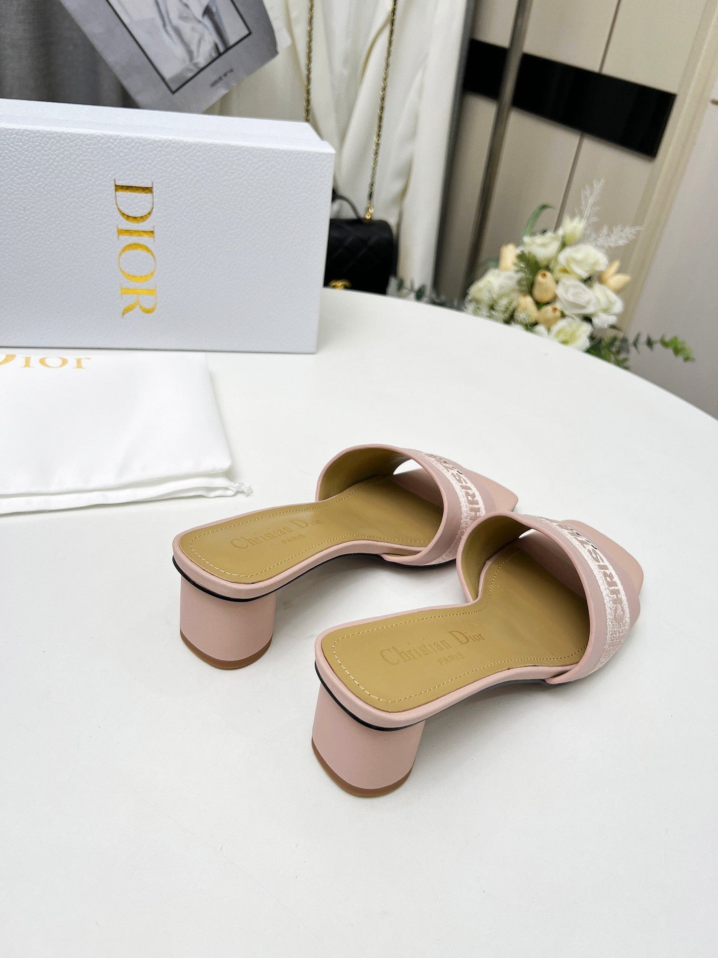 Luxury Diordway 45 pink canvas calfskin