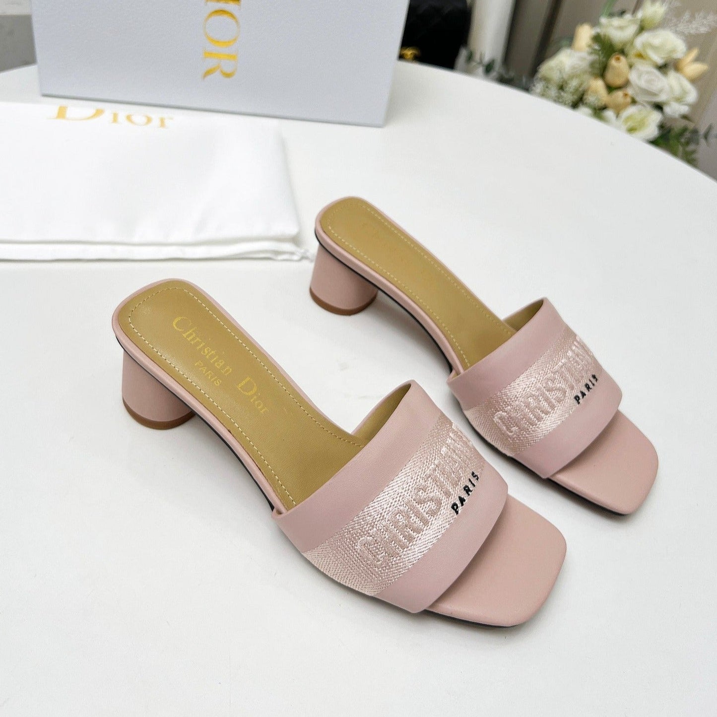 Luxury Diordway 45 pink canvas calfskin