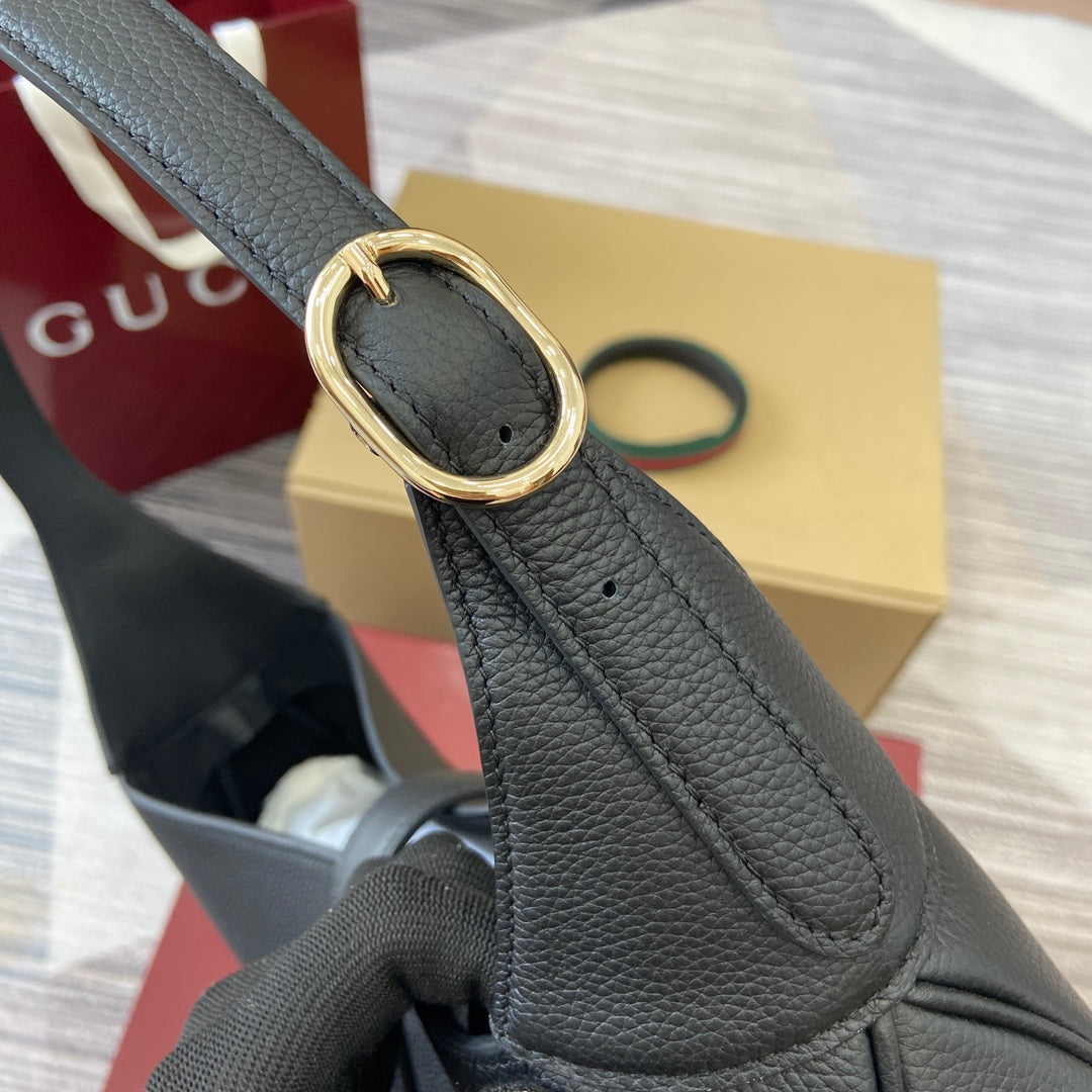 Luxury Gucci JACKIE LARGE SHOULDER BAG 40 IN BLACK CALFSKIN GOLD HARDWARE