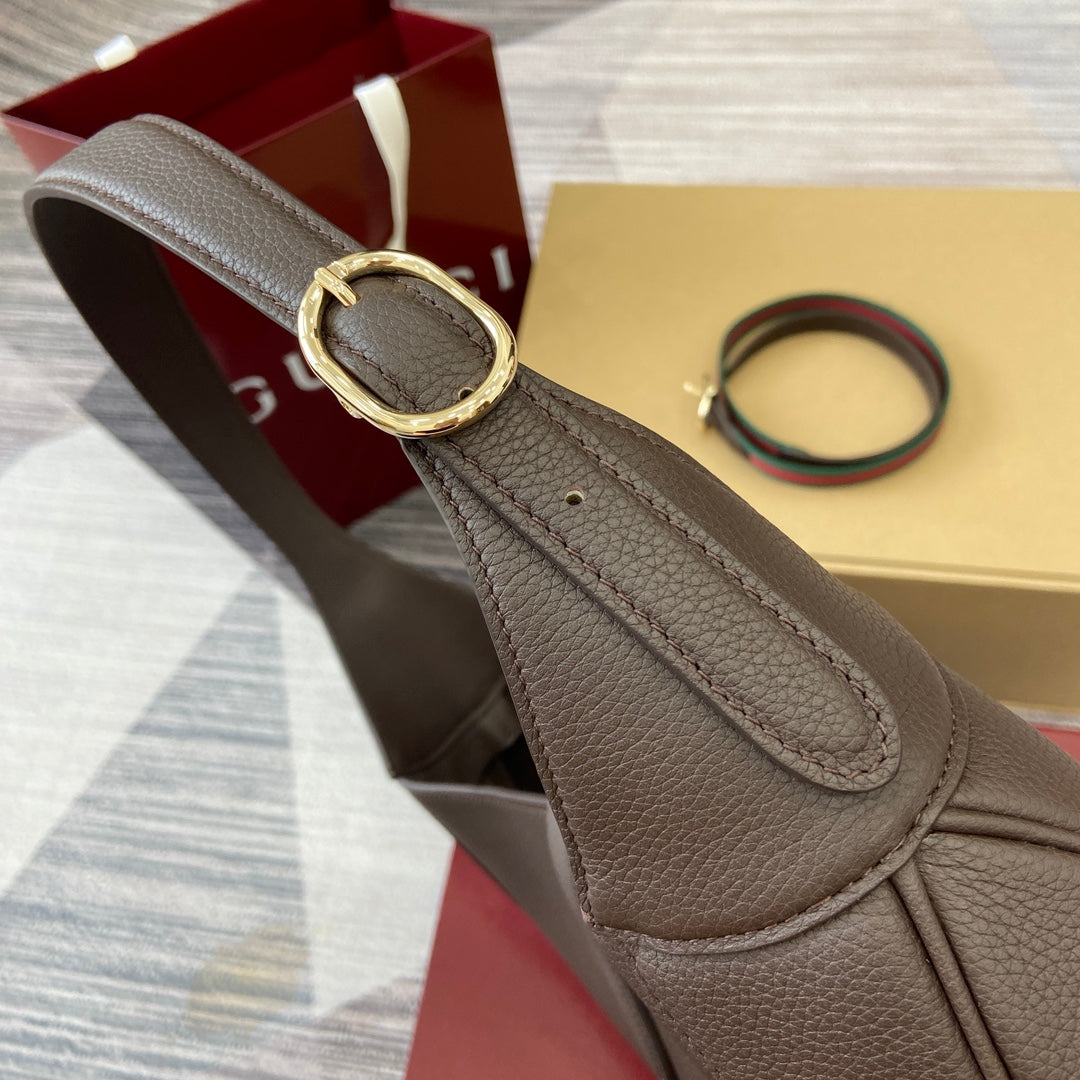 Luxury Gucci JACKIE LARGE SHOULDER BAG 40 IN BROWN CALFSKIN GOLD HARDWARE