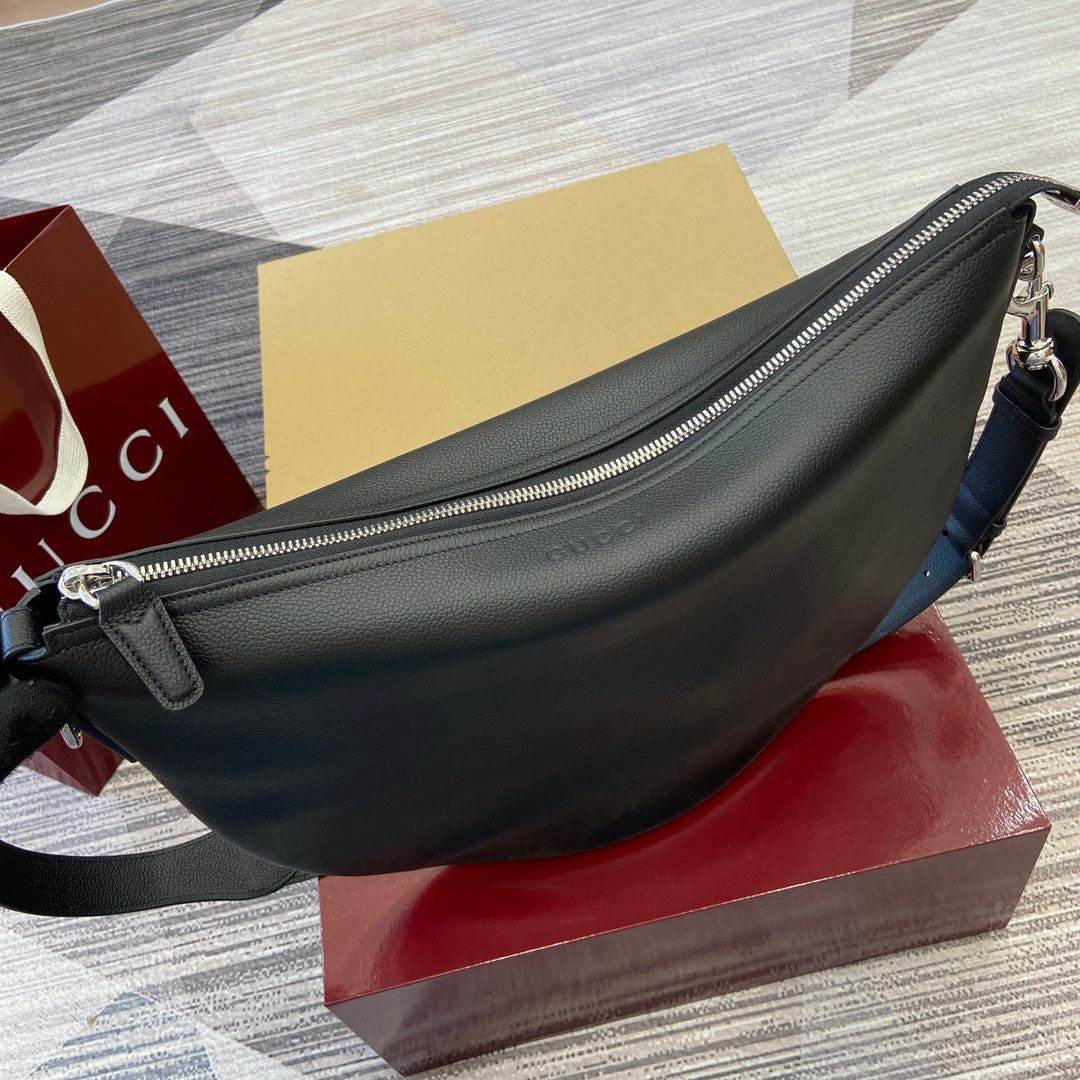 Luxury Gucci BODY SHOULDER BAG 40 IN BLACK CALFSKIN SILVER HARDWARE