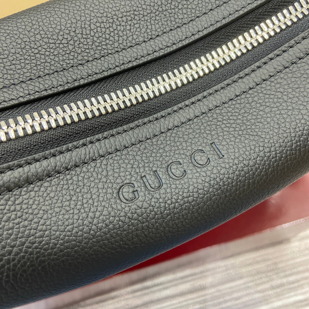 Luxury Gucci BODY SHOULDER BAG 40 IN BLACK CALFSKIN SILVER HARDWARE