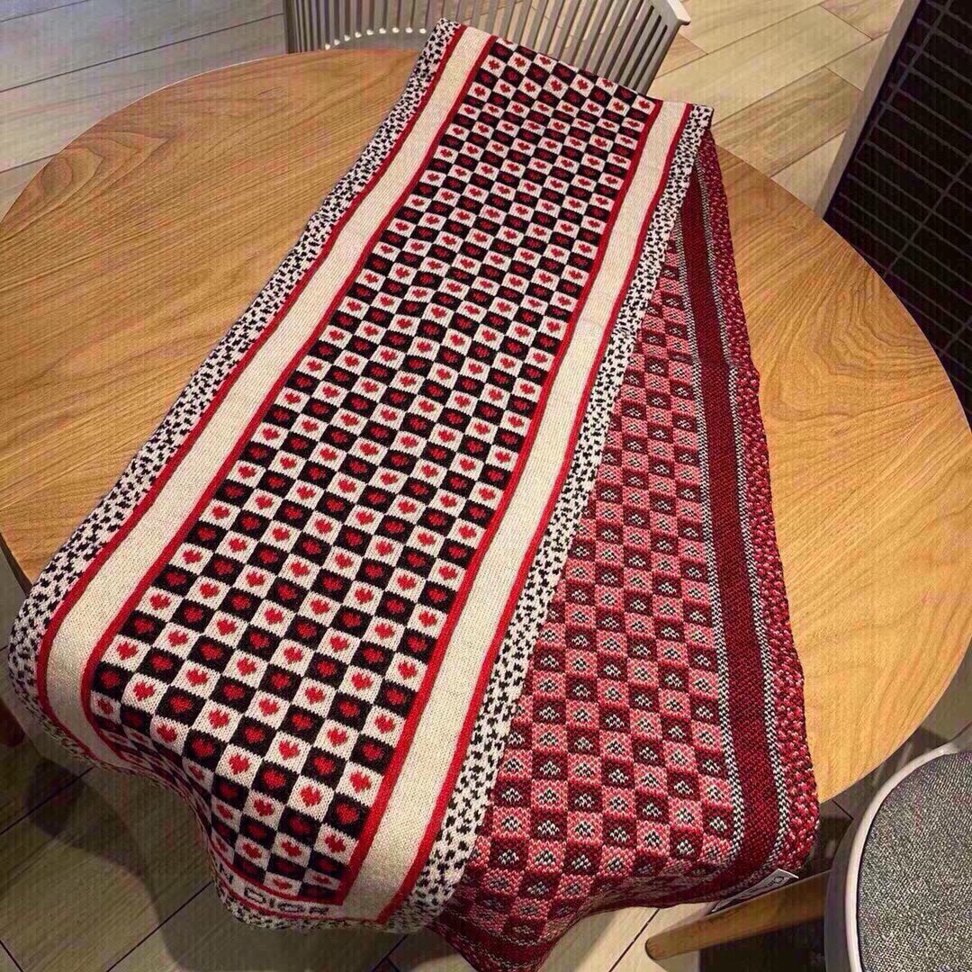Luxury DiorCLASSIC SCARF 180 CM IN COLORFUL WOOL 418257