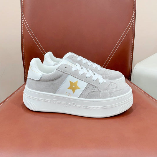 Luxury DiorStar Platform Sneaker In Light Grey Suede 999870